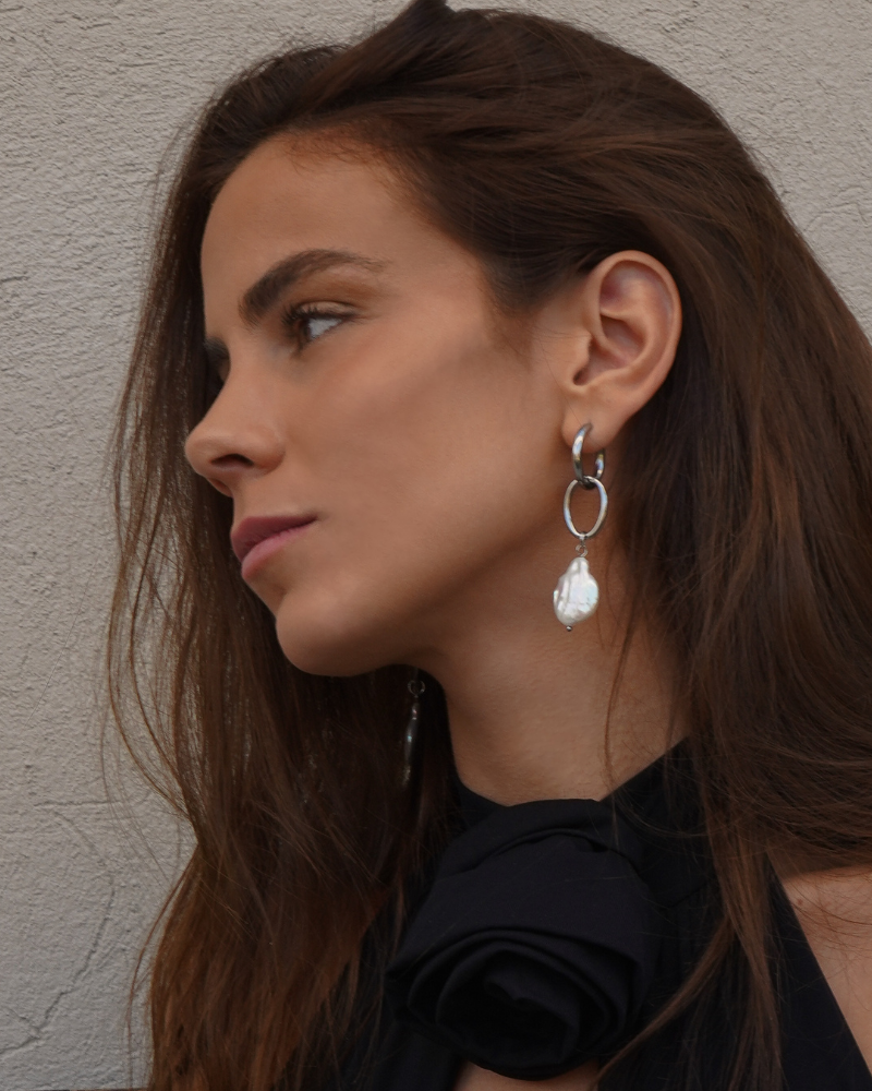 Hoop Silver Pearl