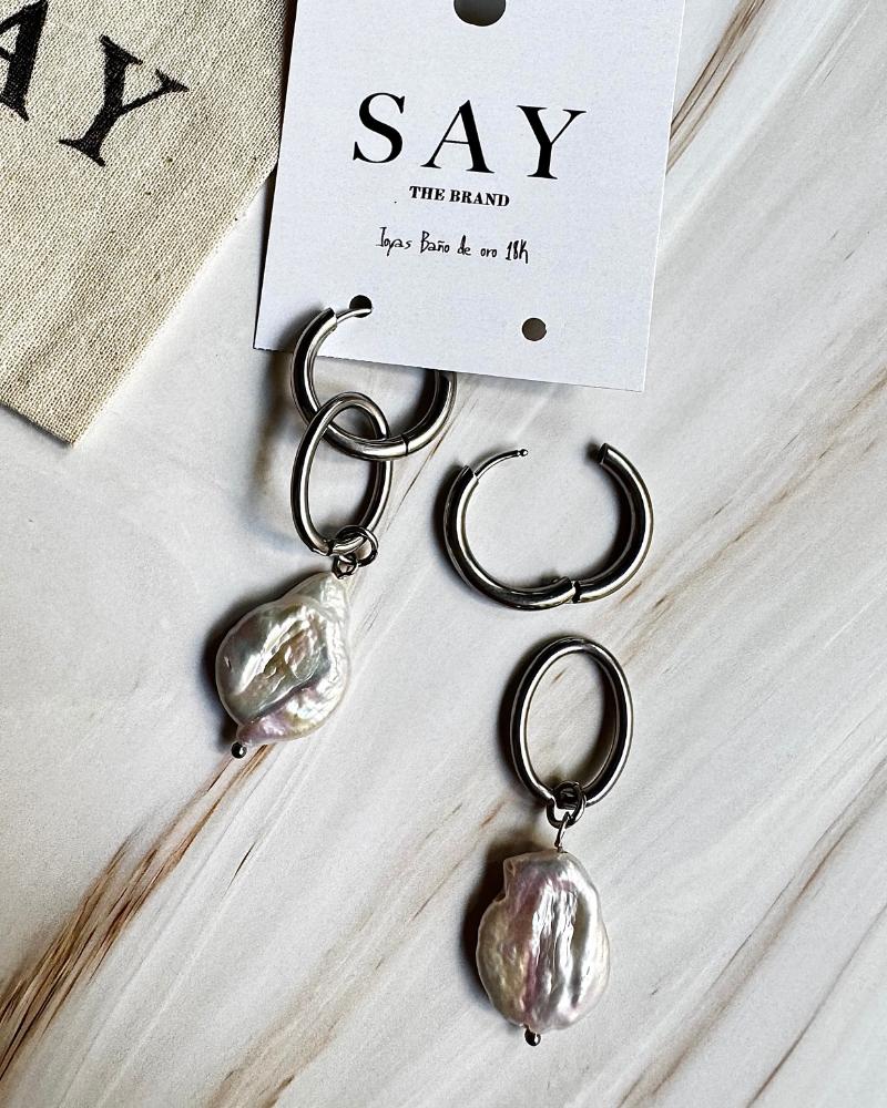 Hoop Silver Pearl