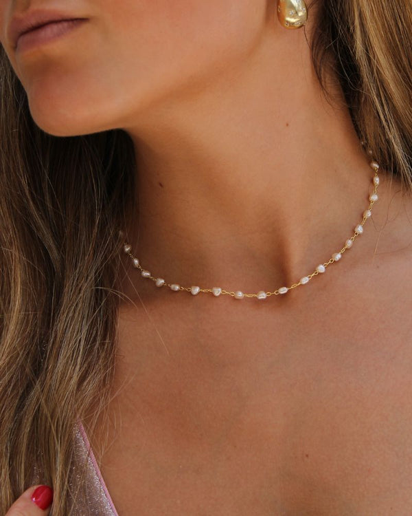 Choker White & Gold